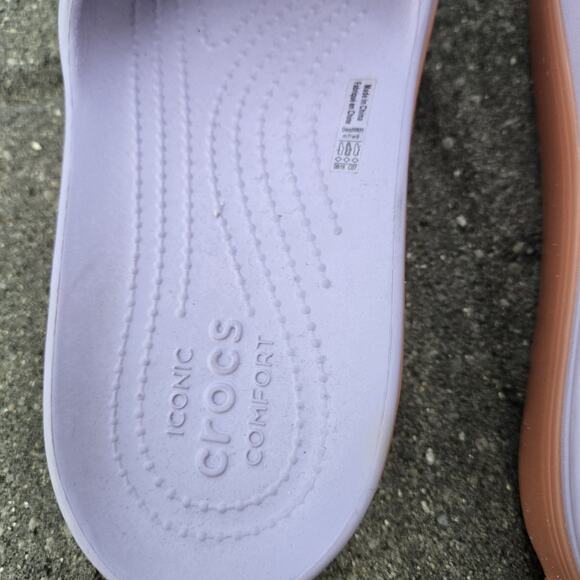 Crocs Crocband Womens Size 9 Platform 205631 Slides Sandals Lavender Slip On - Picture 10 of 11
